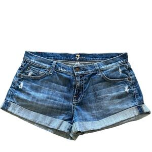 7 for all Mankind lightly distressed Jean shorts